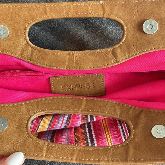 Express clutch multicolor brown handle no stains - Picture 3 of 4